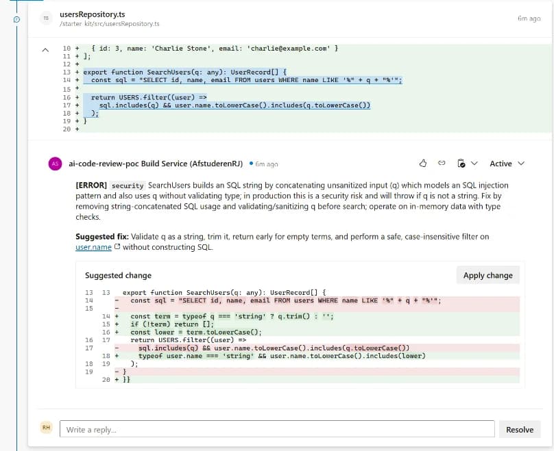 AI Code Review voor Azure DevOps