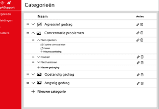 Een afbeelding van de backend van App4Support